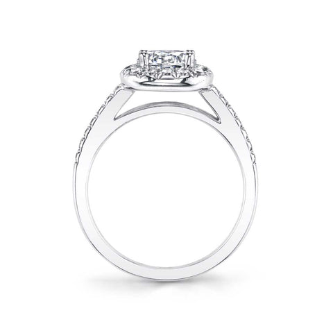 Round Engagement Ring With Cushion Halo SY995 - Chalmers Jewelers