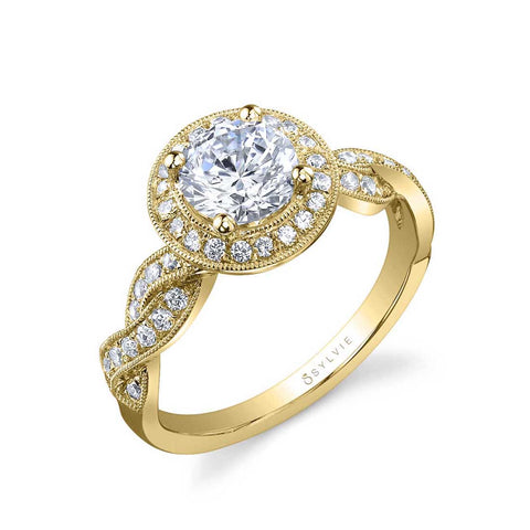 Spiral Halo Engagement Ring SY897 - Chalmers Jewelers