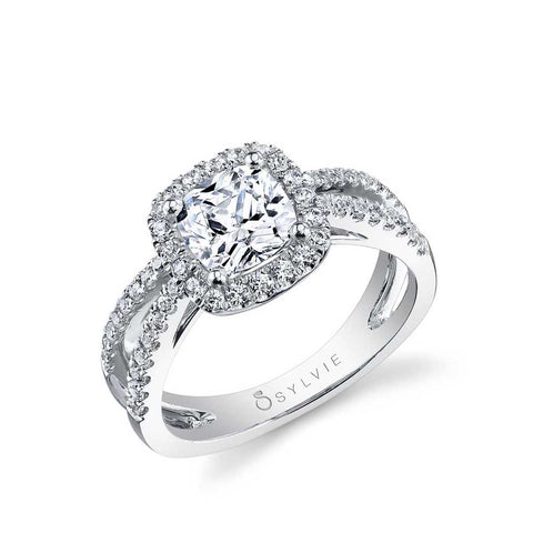 Split Shank Engagement Ring With Halo S1130 - Chalmers Jewelers