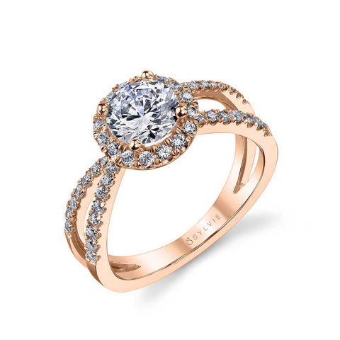 Split Shank Engagement Ring With Halo SY971 - Chalmers Jewelers