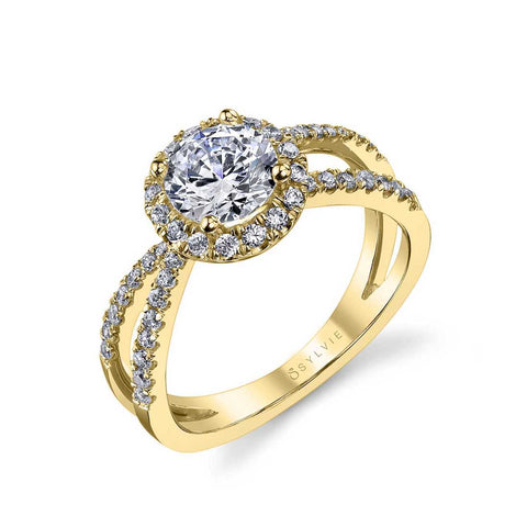 Split Shank Engagement Ring With Halo SY971 - Chalmers Jewelers