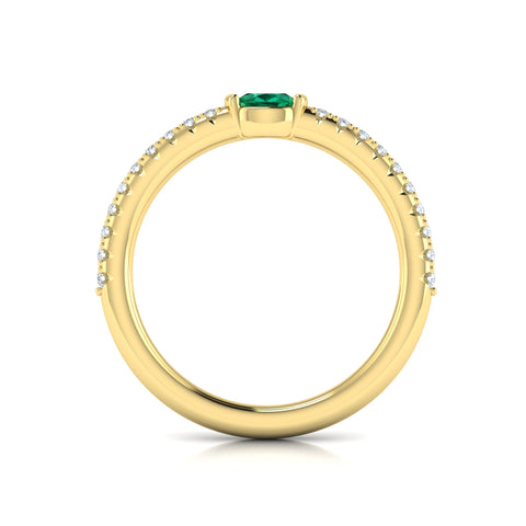 Vlora Sofia 14k Yellow Gold Diamond and Emerald Ring VR60135E