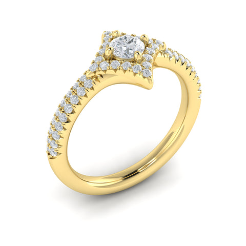 Vlora Estrella 14k Yellow Gold and Diamond Ring VR60195