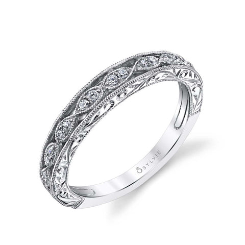 Vintage Inspired Wedding Band With Hand Engraving BS1414 - Chalmers Jewelers