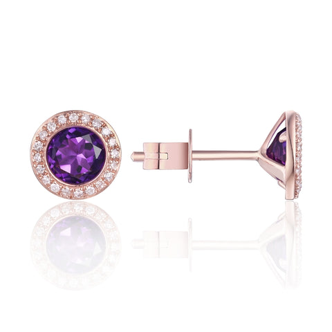 Luvente AMETHYST 14K GOLD EARRINGS E01482-AM