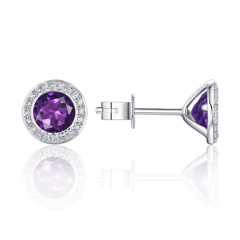 Luvente AMETHYST 14K GOLD EARRINGS E01482-AM