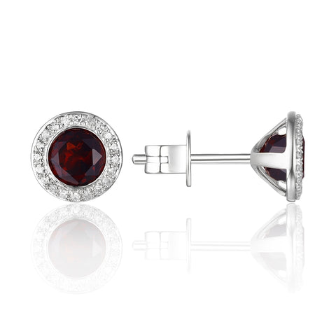 Luvente GARNET 14K GOLD EARRINGS E01482-GR