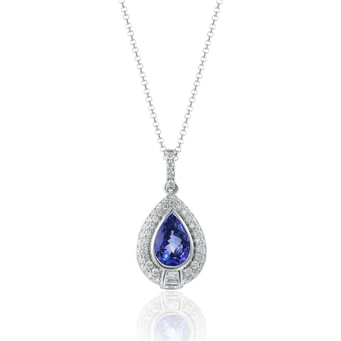 Luvente 14k Tanzanite and Diamond Pendant N02405