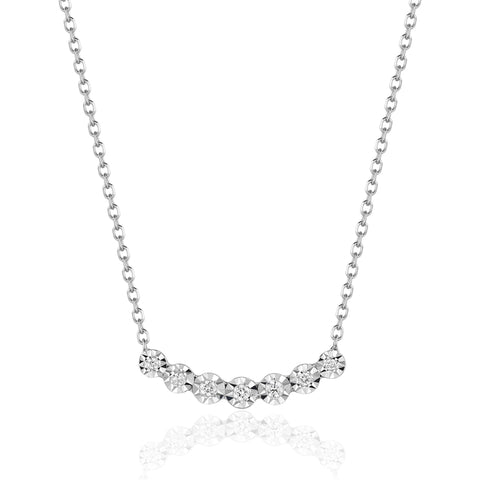 Luvente 14k Diamond Bar Necklace N03229