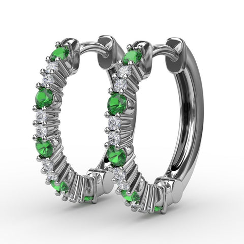 FANA Emerald and Diamond Hoop Earrings ER1742E