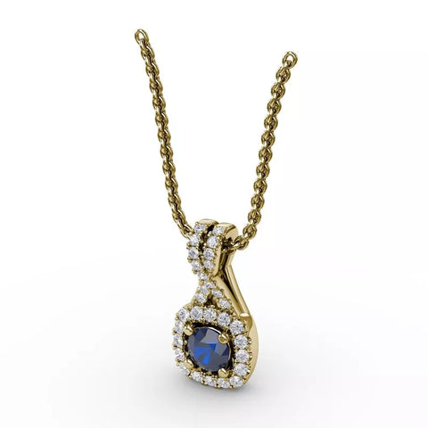 Fana Halo Sapphire and Diamond Pendant 1631