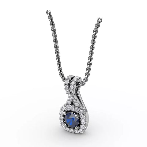 Fana Halo Sapphire and Diamond Pendant 1631