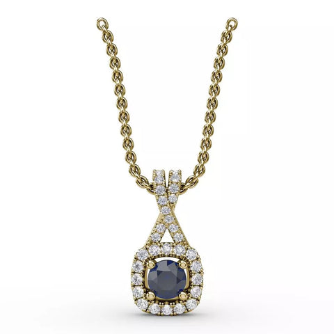 Fana Halo Sapphire and Diamond Pendant 1631