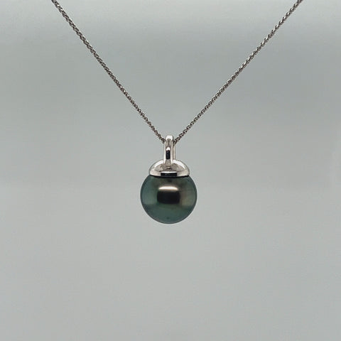 Modern Bar Bell Tahitian Pearl Necklace