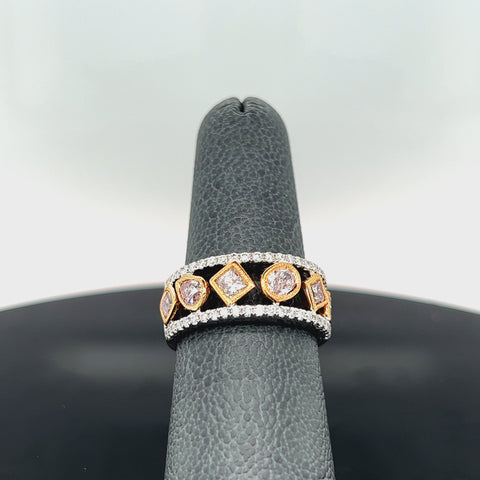 18k White and Rose Gold 1.64CTW Diamond Band
