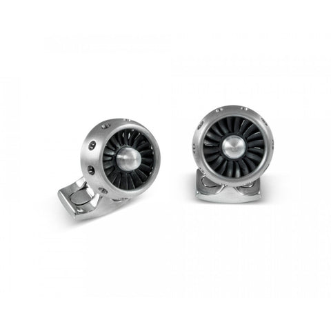 Deakin & Francis Jet Turbine Engine Cufflinks Brushed Aluminium - Chalmers Jewelers