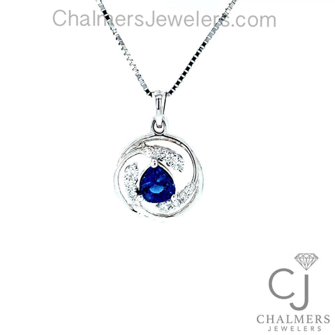 1.07CT Sapphire and Diamond Custom Pendant
