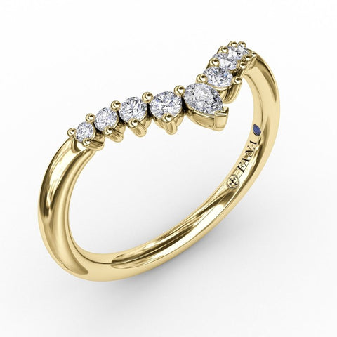 Fana Prong Set Chevron Diamond Band 7323