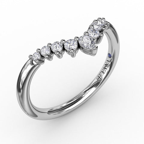 Fana Prong Set Chevron Diamond Band 7323