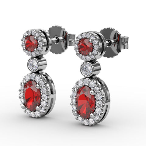 FANA Ruby and Diamond Dangle Earrings ER1624R