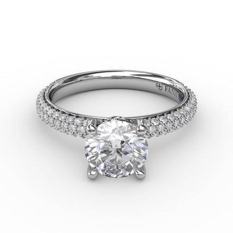 Fana Pave Solitaire Engagement Ring S3208