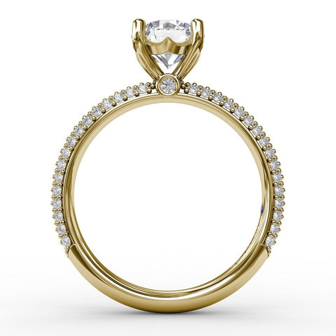 Fana Pave Solitaire Engagement Ring S3208