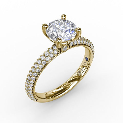 Fana Pave Solitaire Engagement Ring S3208