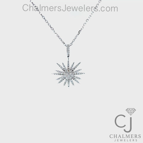 0.55ctw 18k Starburst Diamond Fashion Necklace
