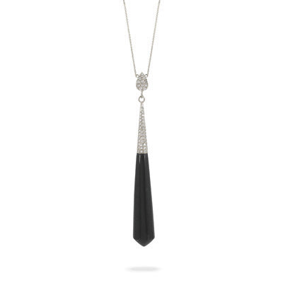 Doves Black Onyx and Diamond Pendant N9548BO