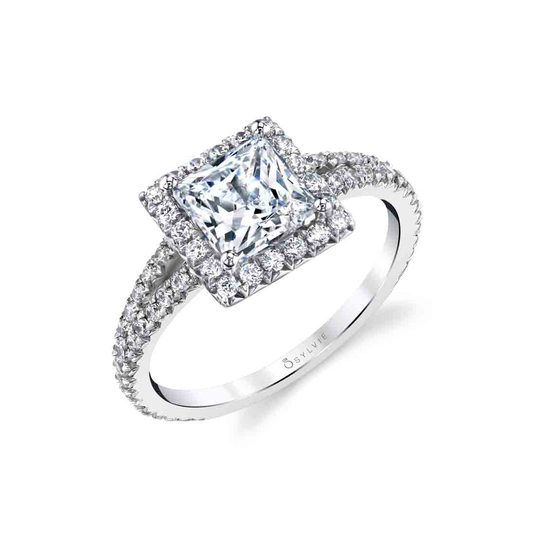 Sylvie Pear Shaped Engagement Ring With Halo S1409-PS – Chalmers Jewelers