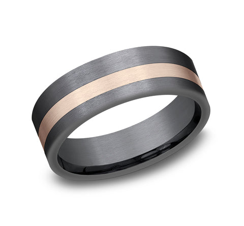 Benchmark Tantalum and 14k Rose Gold 7mm Band 0125R7010TA10