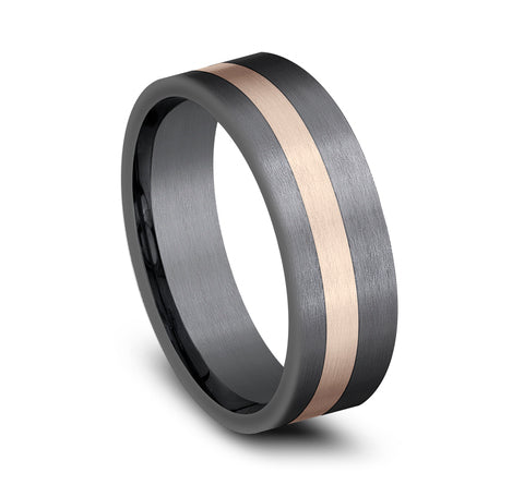 Benchmark Tantalum and 14k Rose Gold 7mm Band 0125R7010TA10