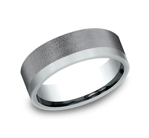 Benchmark Tantalum and 14k White Gold 7mm Band 025TA703414KW10