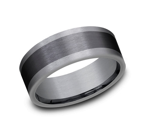 Benchmark Black Titanium and Tantalum 8mm Band CF128010BKTGTA10