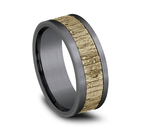 Benchmark 14k Yellow Gold and Tantalum 8mm Band CF978630GTA14KY10