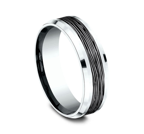 Benchmark 14k White Gold and Tantalum 7mm Band CFBP957399GTA14KW10