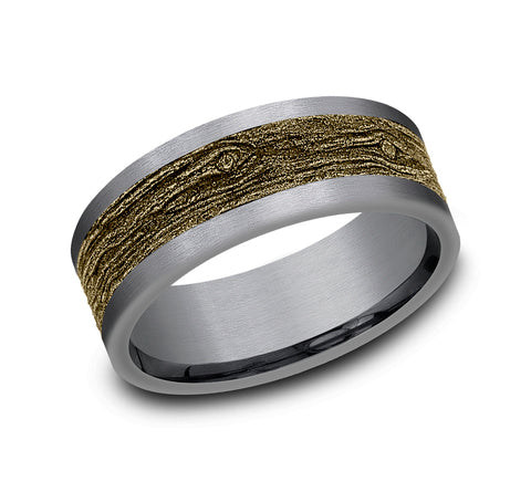 Benchmark 14k Yellow Gold and Tantalum 8mm Band CFBP978628GTA14KY10