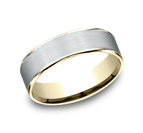 Benchmark 14k White and Yellow Gold 6.5mm Band CFT186501014KWY10