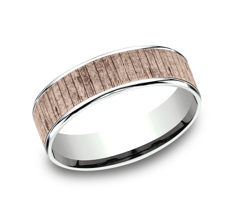 Benchmark 14k White and Rose Gold 6.5mm Band CFT836563014KRW10