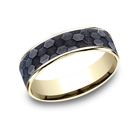 Benchmark 14k Yellow Gold and Tantalum 6.5mm Band CFT9465783GTA14KY10