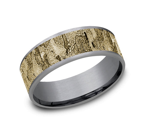 Benchmark 14k Yellow Gold and Tantalum 7.5mm Band CFT9775633GTA14KY10