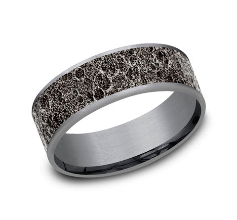 Benchmark 14k White Gold and Tantalum 7.5mm Band CFTBP9875629GTA14KW10