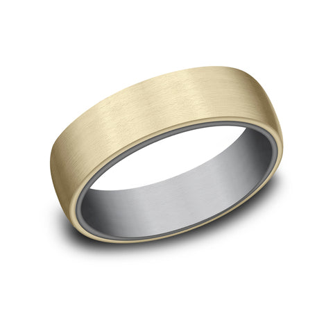 Benchmark 14k Yellow Gold and Tantalum 6.5mm Band RIRCF976561GTA14KY10