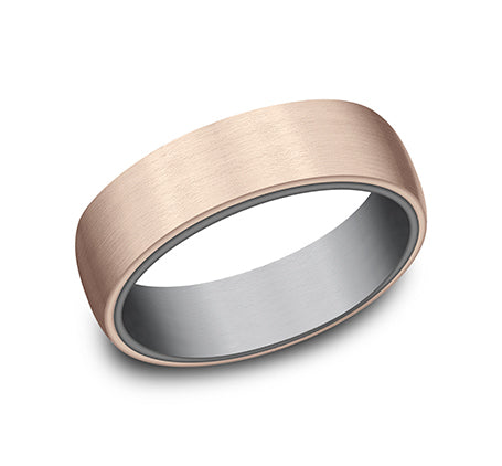 Benchmark 14k Rose Gold and Tantalum 6.5mm Band RIRCF996561GTA14KR10