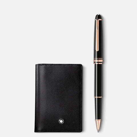Montblanc Set with Meisterstück Classique Rollerball and Business Card Holder with Gusset MB130451