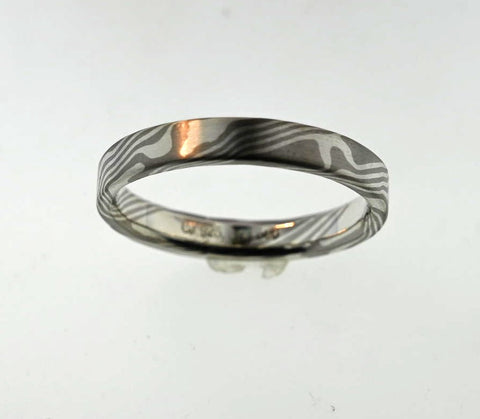 3.9mm Custom Mokume Gane Band Size 12 675-00157