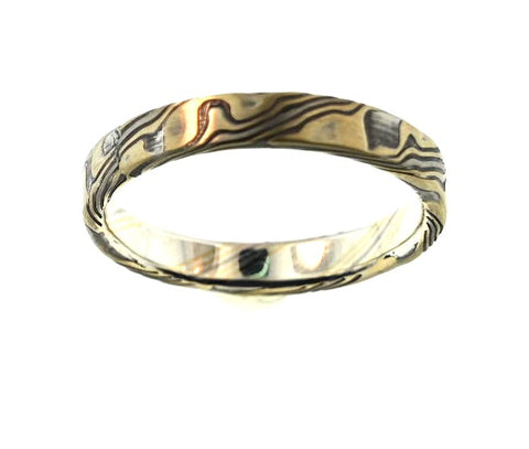 3.8mm Custom Mokume Gane Ring size 11.75 675-00159
