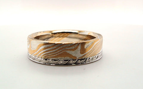 6mm Custom Mokume Gane Ring size 11.25 675-00182