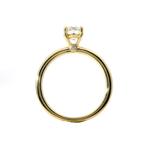 14KT YELLOW GOLD ROUND DIAMOND SOLITAIRE ENGAGEMENT RING 100-04224