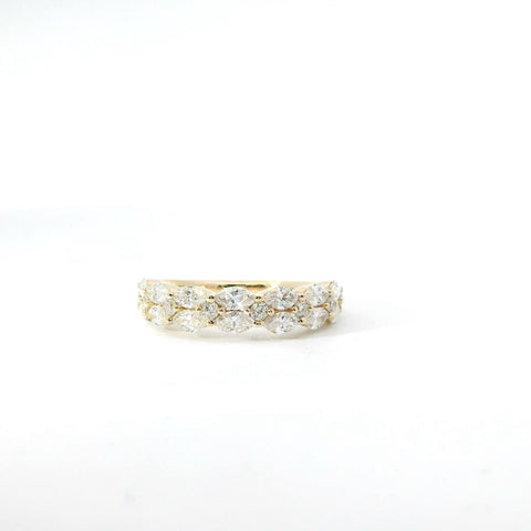 14KT Yellow Gold Marquise and Round Diamond Band